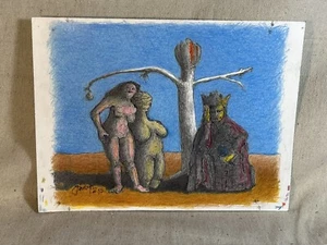 Vintage Artwork 1975 Surrealism Women And King Dreamscape Signed Johnston Ooak - Picture 1 of 11