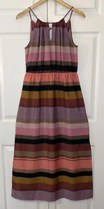 Ann Taylor LOFT Dress Maxi Halter Striped Womens Size MP PM Party Formal Keyhole - Bild 1 von 12