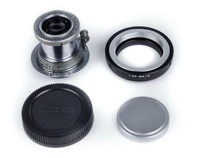 Lente soviética INDUSTAR - 22 rojo P F 3,5 / 50 mm copia montaje Leica M39 - M4/3 Foto 1 de 4