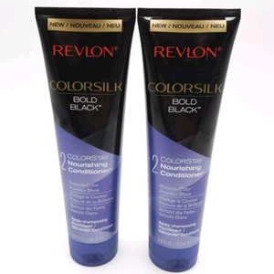 2 Pack Revlon Colorsilk Bold Black 2 ColorStay Nourishing Conditioner 8.45 FL OZ - Picture 1 of 2