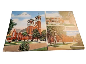 Postcard Vintage St John's Church, Parsonage And, School Green Bay, Wis A142 - Picture 1 of 2