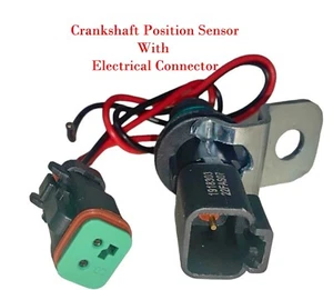 Rear Crankshaft Position Sensor & Connector Fits Trucks W/ Caterpillar Engine - Picture 1 of 11