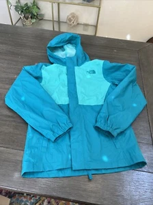 The North Face Girls Rain Jacket Windbreaker L/G (14/16) Teal - Picture 1 of 9