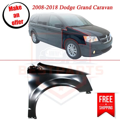 Front Fender Primed Steel CAPA Right Side for 2008-2018 Dodge Grand Caravan - Imagem 1 de 4