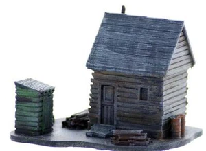 HO Scale BackWoods Shack Scene with Outhouse Comes PAINTED for you 1/87 - Picture 1 of 1