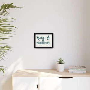 Gerahmtes inspirierendes Wandbild, Druck "Ruhe ist produktiv", Wohndeko, - Bild 1 von 9