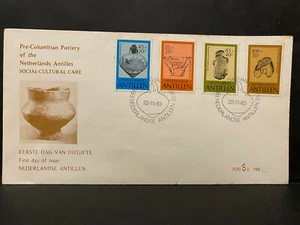 Antille Olandesi 1983, Ceramica PRECOLOMBIANA, Copertina cachet FDI - Foto 1 di 2
