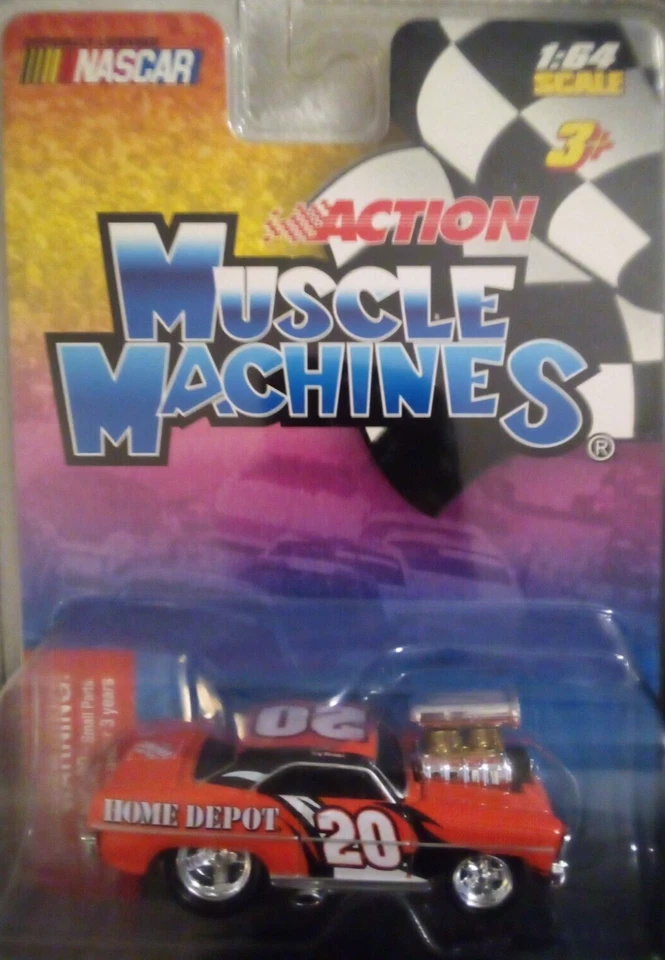 Muscle Machines Action Tony Stewart Home Depot #20 Smoke 1:64 NASCAR Chevy Nova - Image 1 of 2