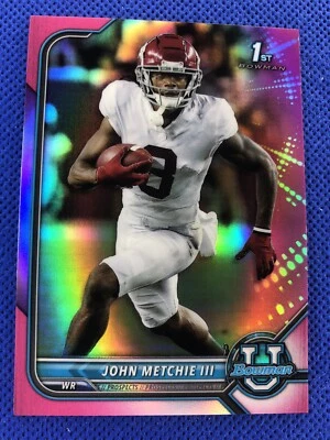 2022 #47 John Metchie III Bowman University 1st Chrome Pink Refractor - Image 1 of 2