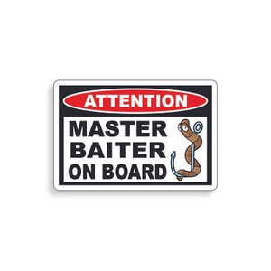 Funny Fishing Sticker Master Baiter Fish Dad Boyfriend Car Window Bumper Decal - Picture 1 of 1