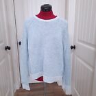 Eileen Fisher Women's sz MEDIUM Sweater Blue Organic Linen Cotton Slub Knit top