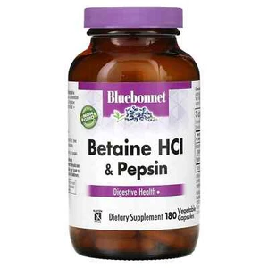 2 X Bluebonnet Nutrition, Betaine HCL, Plus Pepsin, 180 Veggie Caps - Picture 1 of 2