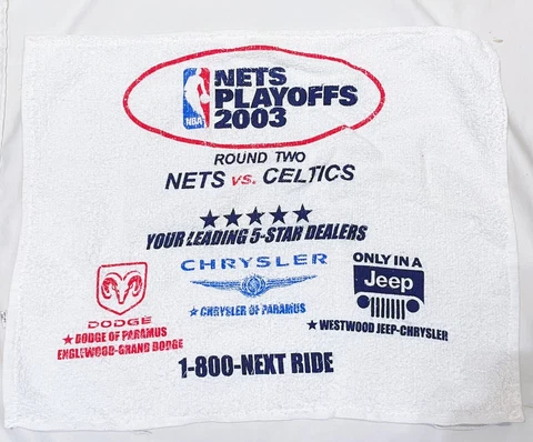 New York Brooklyn Nets vs Celtics NBA Playoffs 2003 Advertising Rally Hand Towel Cover