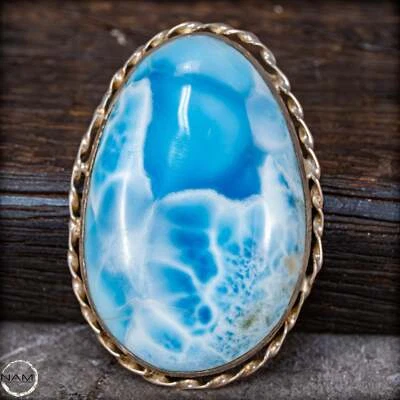 Natürlicher Großer Larimar-Kristall Anhänger in 925 Silber - 200,35ct - 40,07g - Bild 1 von 4