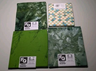 Green Tones, Set of 4 Fat Quarters, Quilt Fabric  - Image 1 of 4