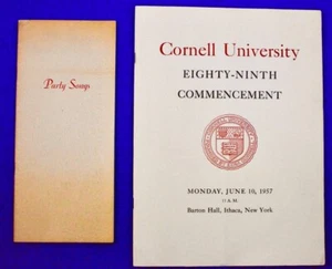 Cornell Class of '57, PARTY SONGS booklet & COMMENCEMENT program 6/10/1957, 31pp - Picture 1 of 9