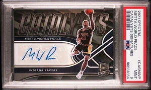 Metta World Peace AUTO PSA 9 Spectra Prizm Black SSP POP 1 Ron Artest /99 ๐ฅ๐ฅ - Picture 1 of 4
