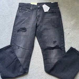 LEVI’S 512 SLIM TAPER Stretch Jeans  Men’s W33 L30 Charcoal Distressed Premium - Picture 1 of 15