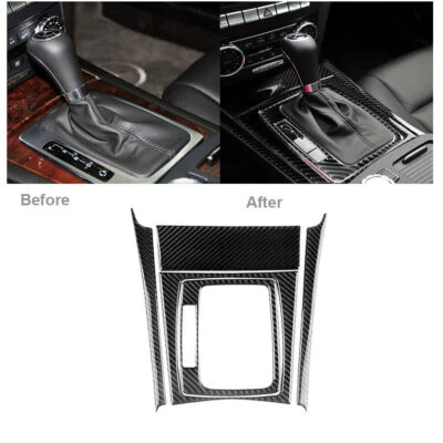Carbon Fiber Gear Shift Panel Trim Set For Mercedes-Benz C Class W204 2007-2013 - Image 1 of 4