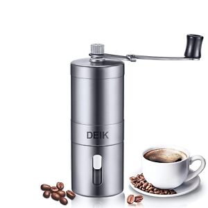 Coffee Grinder Deik, Espresso Bean Grinder, Portable Stainless Steel Manual