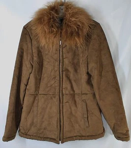 Neu ohne Etikett Outbrook Damen MED 8-10 braun Mikrofaser Kunstfell innen & Kragen Reißverschluss - Bild 1 von 6