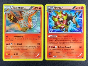 Talonflame 10/119 + Pyroar 12/119 Phantom Forces Pokemon NonHolo 2014 - Picture 1 of 2