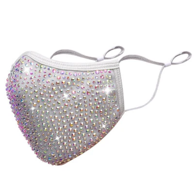 Crystal Rhinestone Bling Face Mask Washable With Filter Pocket face MASCARILLAS - Image 1 of 4