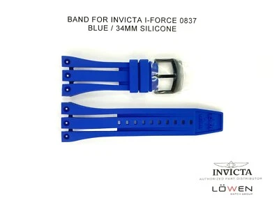 Auténtica correa de reloj Invicta I-Force 0837 azul silicona 34MM Foto 1 de 3