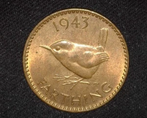 GREAT BRITAIN 1943 FARTHING KM843 CHOICE UNCIRCULATED ~FCS-304 - Picture 1 of 2