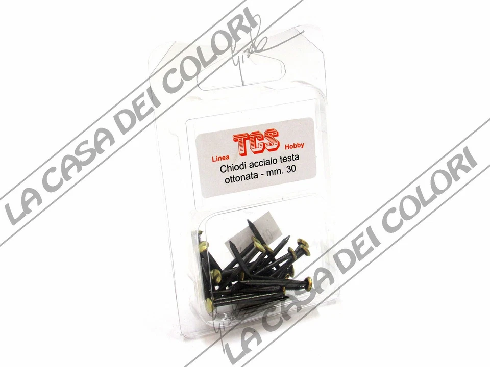 CHIODI IN ACCIAIO CON TESTA OTTONATA - 30 mm - 1 CONFEZIONE - Immagine 1 di 1