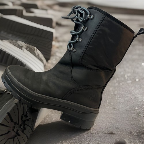 Stivali da neve neri Timberland da donna stringati cerniera taglia US 8 EU 39 ReBOTL eccellenti