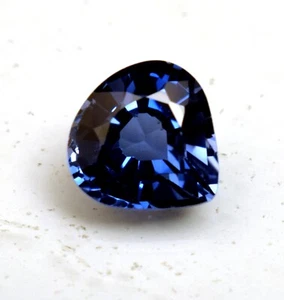 Ceylon Blue Sapphire Certified 4.75 Ct Heart Cut Lab-Created Loose Gemstone - Picture 1 of 6