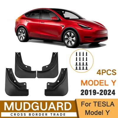 4PCS Mud Flaps Splash Guards Fender for Tesla Model Y 2019-2024 Accessories - Image 1 of 4