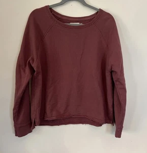 Patto Maglione Cotone Organico Felpa Spacco Laterale Orlo Grezzo Donna Taglia L Prugna - Foto 1 di 7