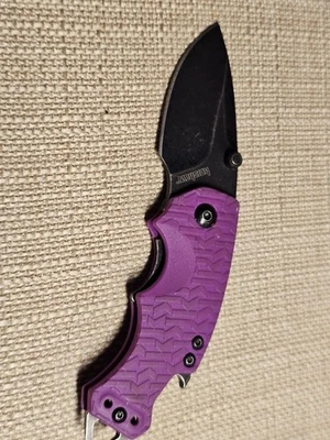 Cuchillo de bolsillo plegable Kershaw 8700 PURBW púrpura hoja lisa Linerlock Foto 1 de 2