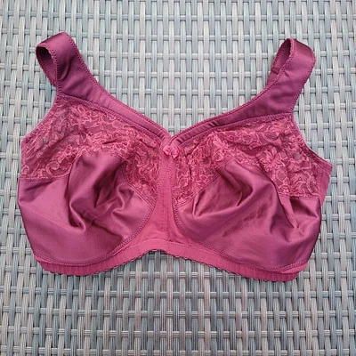 Glamorise 38J Magic Lift Full Figure Wireless Support Bra Burgundy  - Image 1 of 4