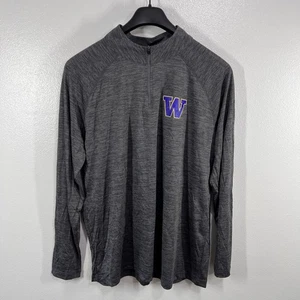 Captivating Washington Huskies Quarter Zip Pullover Gray 2XL Men's Athletic - Picture 1 of 8