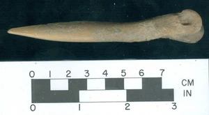 High Plains South Dakota 4-1/4" deer bone knuckle awl X Loitwood - Picture 1 of 2