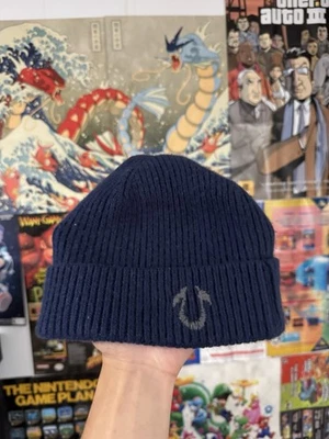 正品复古 True Religion 罗纹针织无檐帽标志罗纹 — 第 1/4 张图片