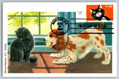 #3232 Bright Eyes Cat FDC Maxi Card - Image 1 of 2