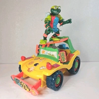 Mikes Kowabunga Surf Buggy Vintage TMNT Ninja Turtles Vehicle Sewer Surfin Mike  - Image 1 of 4