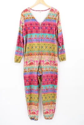 Pijama Mono Natural Life Polar Una Pieza Cremallera Floral Colorido Boho Talla S Foto 1 de 4
