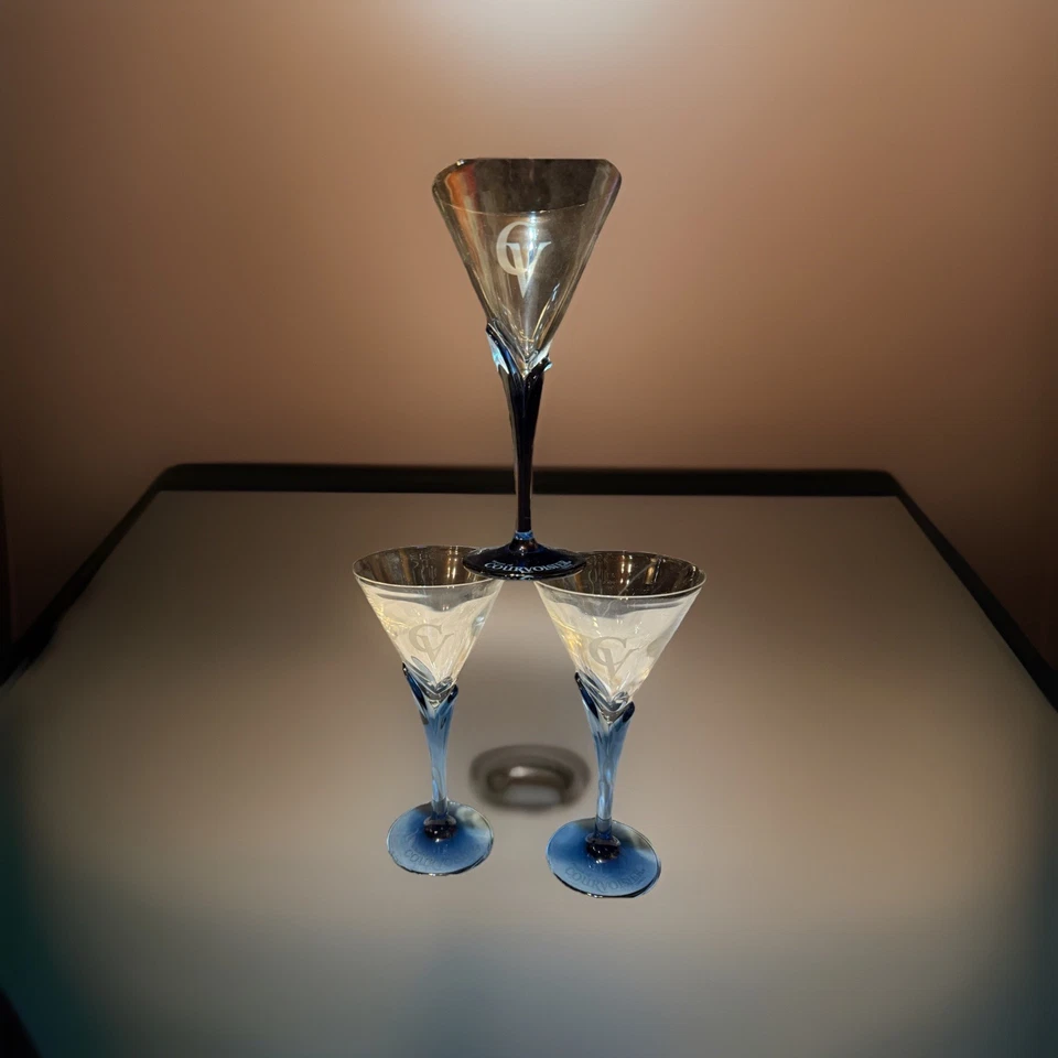 Vasos Martini Bormioli Luigi Courvoisier Coñac Azul Tulipán Tallo (3) Foto 1 de 4