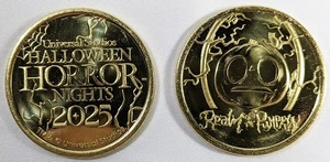 Universal Halloween Horror Nights 2025 Tribute Store Coin Medallion Boo Pumpkin - Picture 1 of 1
