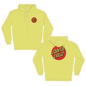 Santa Cruz Sweatshirt Classic Dot Zip-Up Skate Sweatshirt Yellow - Picture 1 of 5