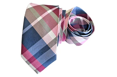 EXPRESS MEN'S TIE PINK, BLUE/PLAIDS & CHECKS WIDTH: 2.75" LENGTH: 60" - Image 1 of 3