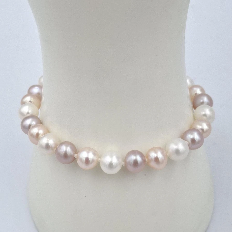 7.5" 14K Yellow Gold 7mm Pink Peach White Multi-Colored Cultured Pearl Bracelet - Image 1 of 4