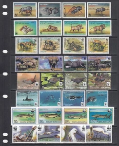Wildtiere Vögel WWF Cookinseln Rumänien Somalia Sammlung 8 Perf Sets Lot - Bild 1 von 1