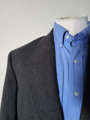 Blazer Abrigo Deportivo 42R Armani COLLEZIONI Negro Verde Diamante Tejido Tweed Chaqueta Foto 1 de 4