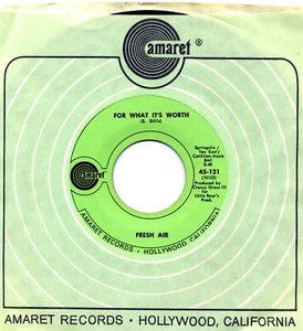FRESH AIR For What It's Worth/Faces In Fire ROCK 45 RPM - Picture 1 of 2